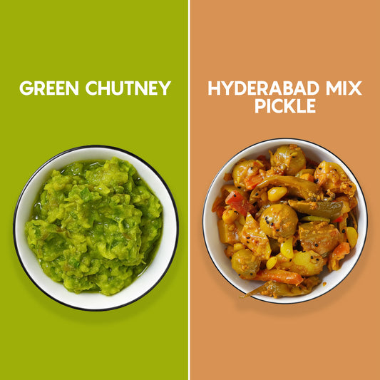 Spice & Chutney Combo | Hyderabad Mix Pickle & Green Chutney