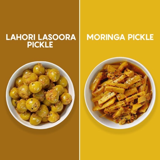 Riwaiti Chaska Pack | Lahori Lasoora Pickle & Moringa Pickle