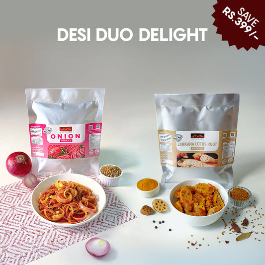 Desi Duo Delight | Larkana Lotus Root Pickle & Onion Pickle