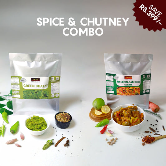 Spice & Chutney Combo | Hyderabad Mix Pickle & Green Chutney